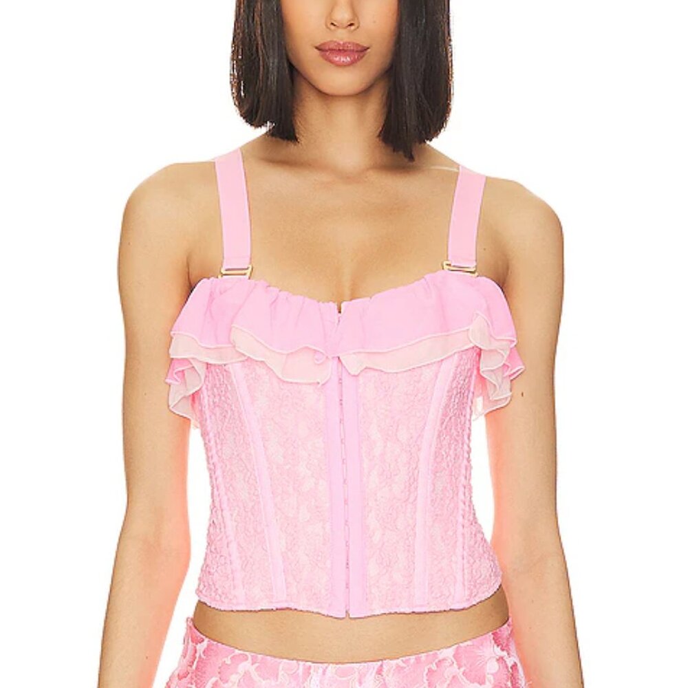 Free People We Are HAH Seams Like A Princess Corset Rose Quartz Pink